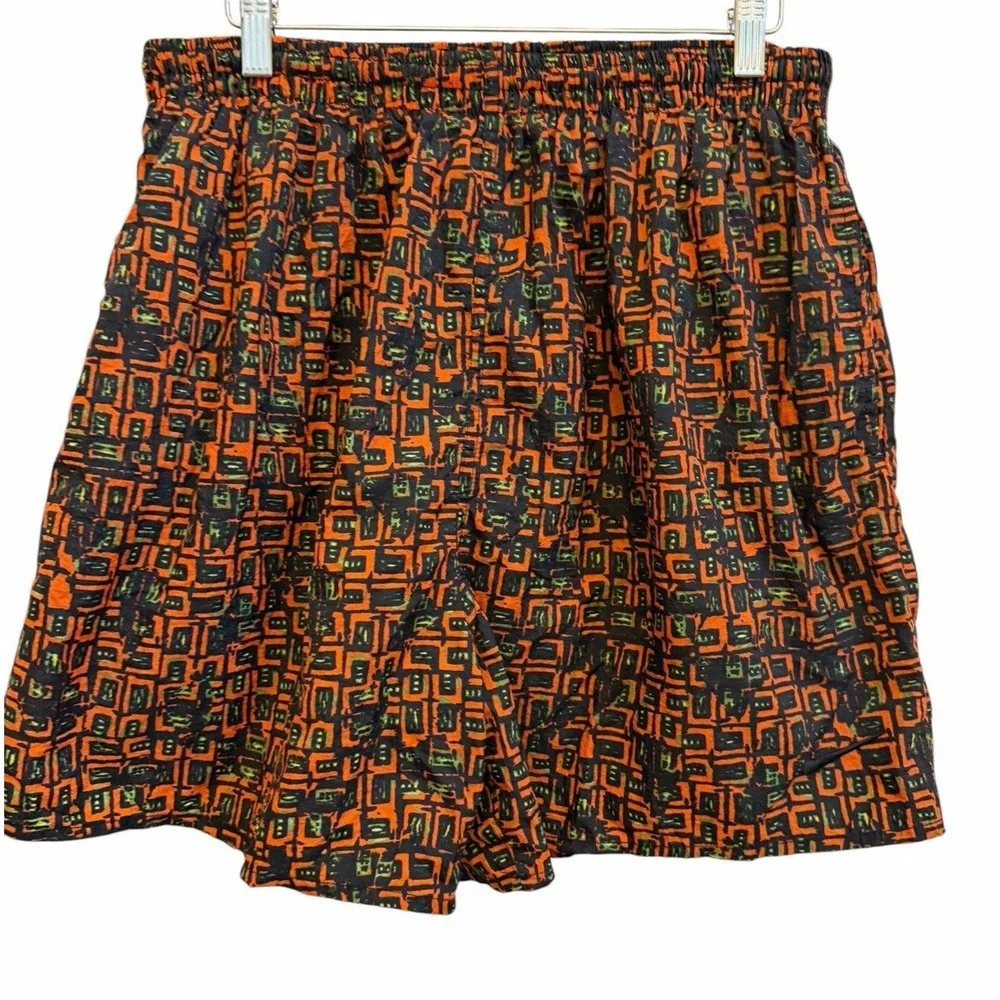 NIKE Vintage 90s Abstract Swim Trunks Liner Bathing Suit Mens XXL Crazy Print